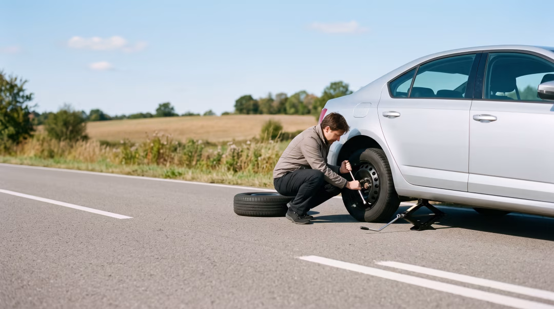 how-to-change-flat-tire-on-side-of-road